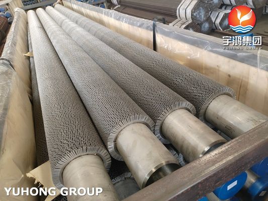 Stainless Steel Serrated Finned Tube High Frequency Welding Wound Spiral Welded For Fired Heater